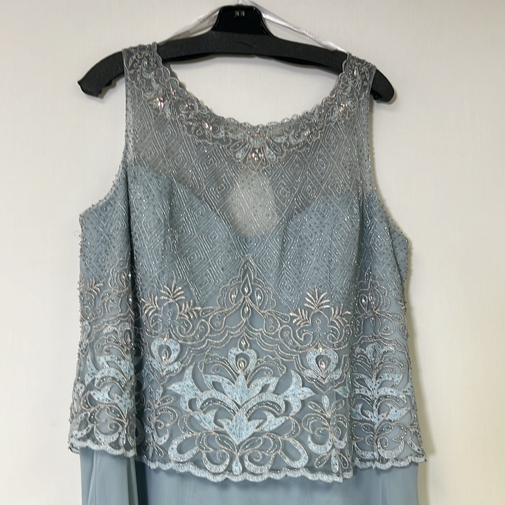 Montage by Mon Cheri beaded bodice sleeveless fit and flare long Gown - Picture 6 of 13